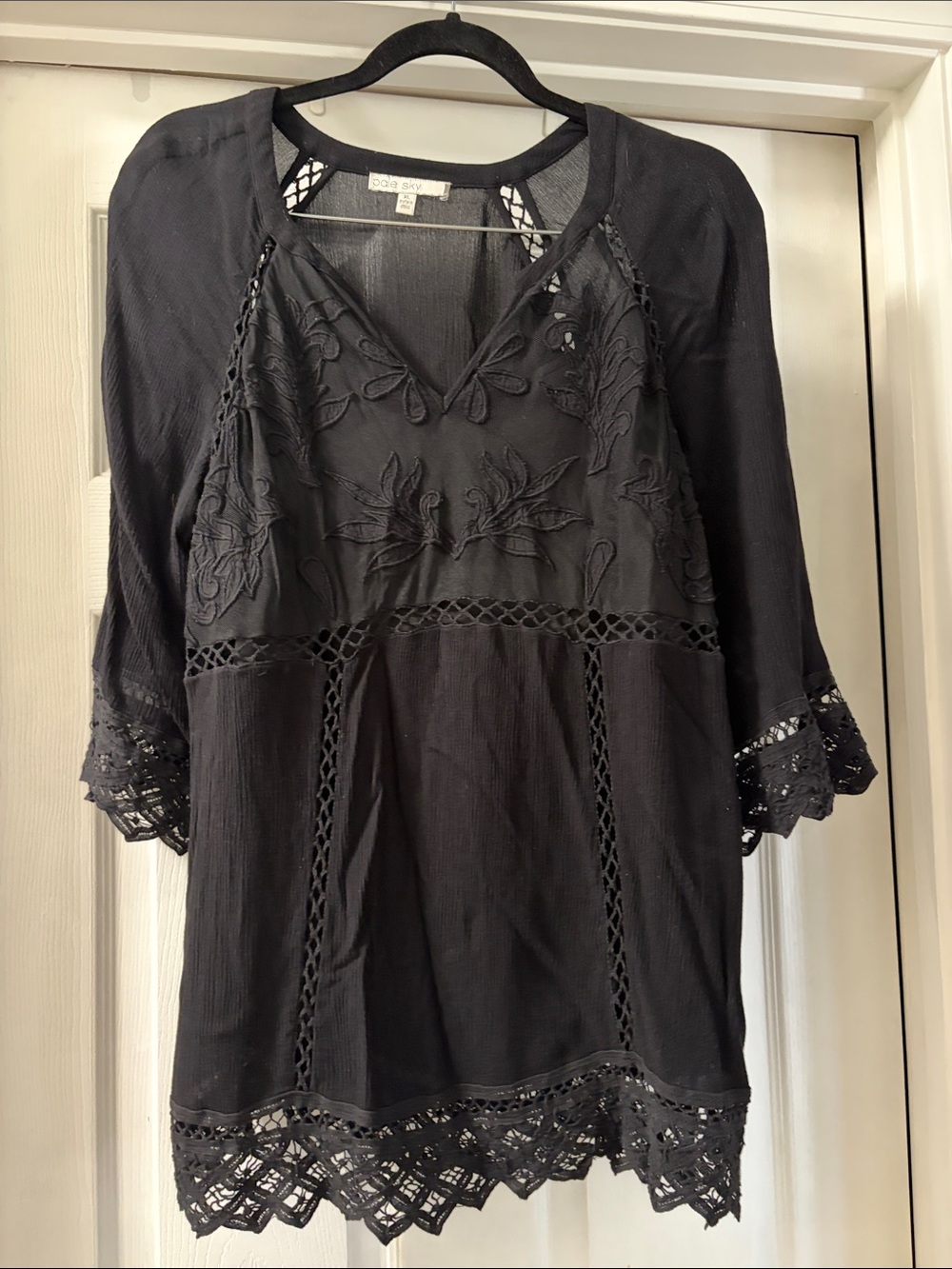 Pale Sky Stanbury Lace Cotton Blend Tunic with camisole